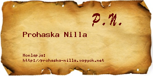 Prohaska Nilla névjegykártya